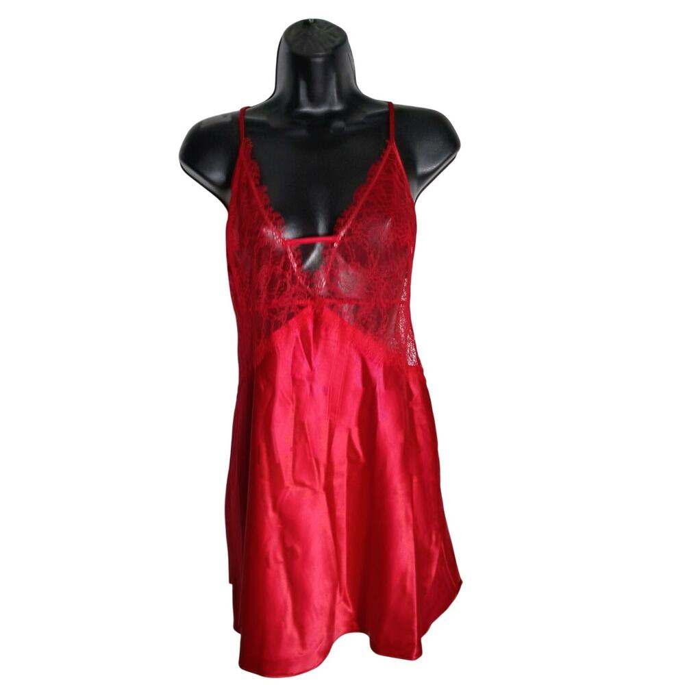 NWT Victoria's Secret Red Satin Chemise Size Large